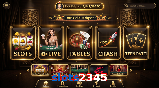 Main screen of Slots2345 casino page for PK players